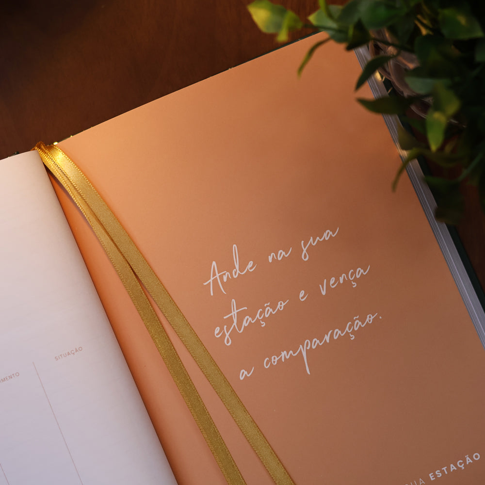 Kit Bíblia Mulheres Floral Verde Musgo NVT + Planner Estações Floral Viviane Martinello