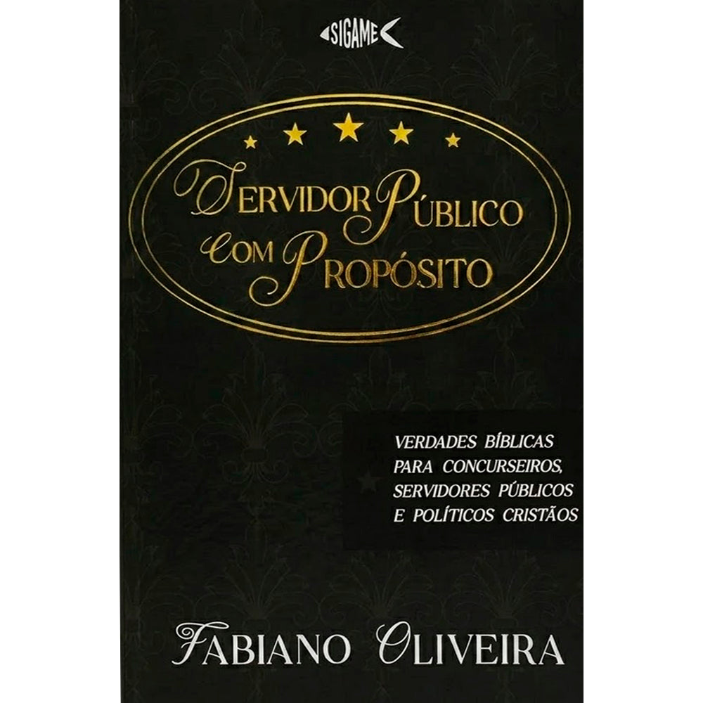 Livro Servidor Público Com Propósito de Fabiano Oliveira, capa preta com detalhes dourados. — Plenitude