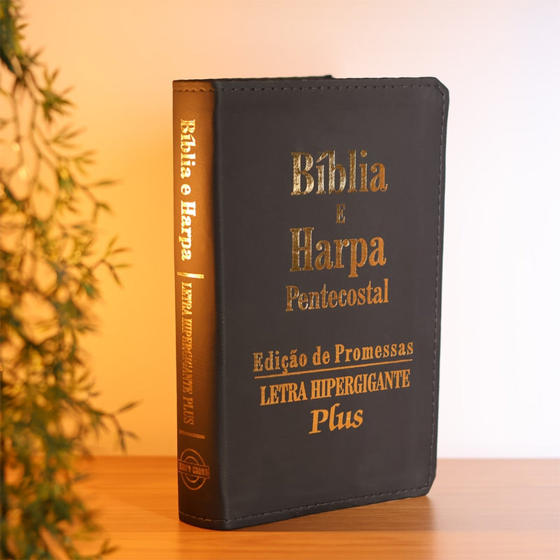 Bíblia e Harpa | ARC | Letra Hipergigante Plus | Edição de Promessas | Capa Luxo | Com Índice