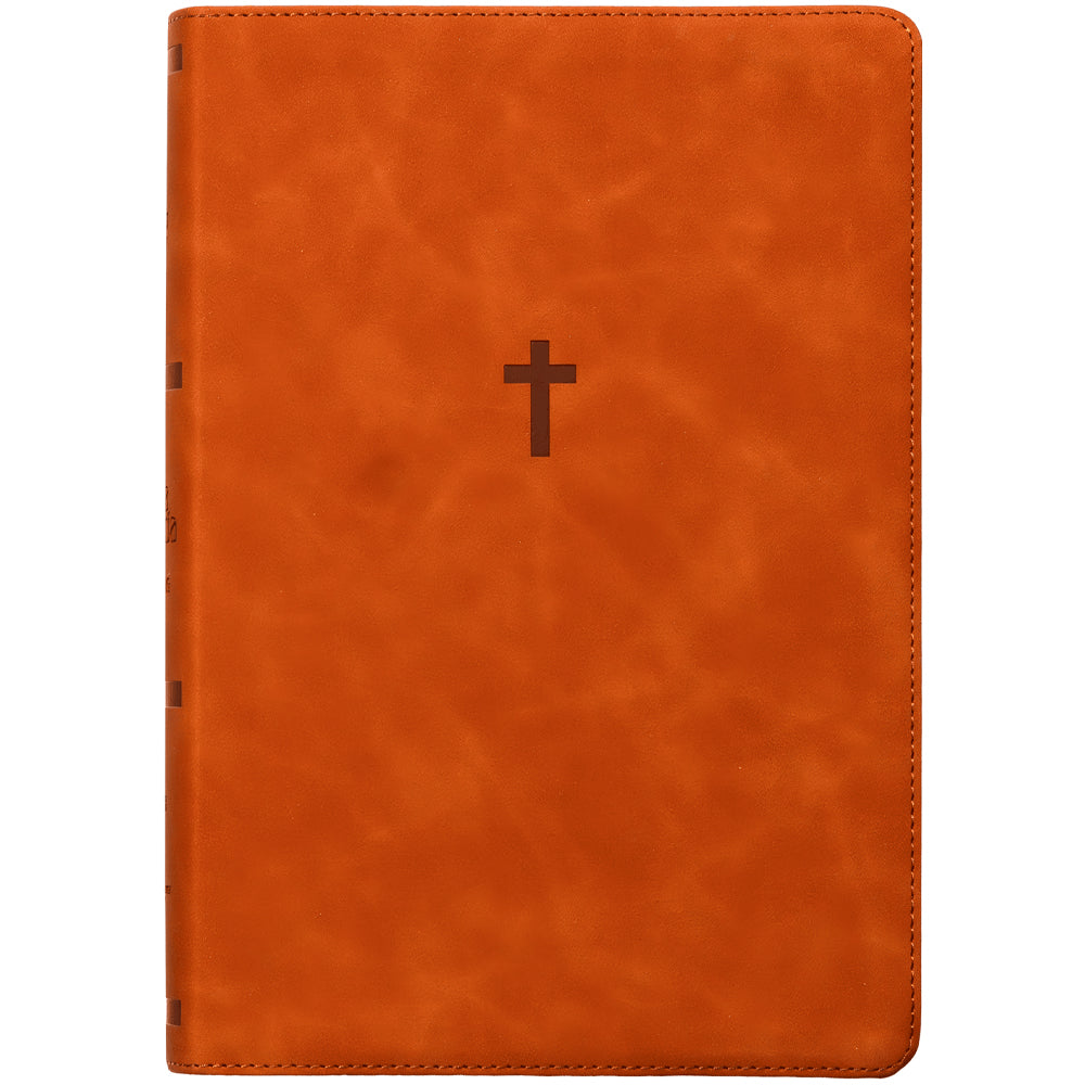 Bíblia Falei Com Amor Cruz | NVI | Bible Journaling | Leitura Perfeita | Luxo Marrom Marmorizado