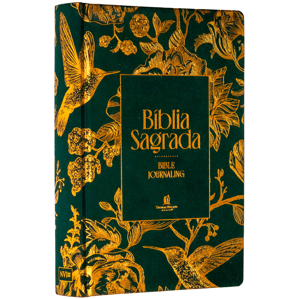 Bíblia Falei Com Amor Pássaros | NVI | Bible Journaling | Leitura Perfeita | Capa Verde