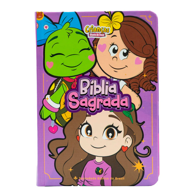 Bíblia Sagrada Crianças Diante do Trono |  NTLH | Capa Dura Rosa