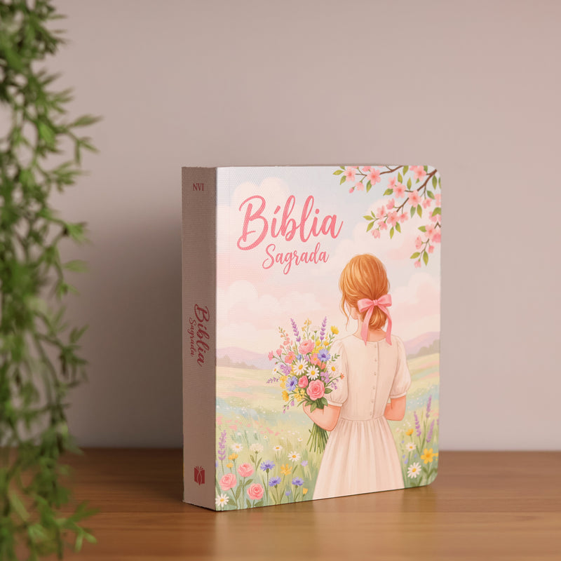Bíblia Sagrada Menina Buquê | NVI | Capa Brochura