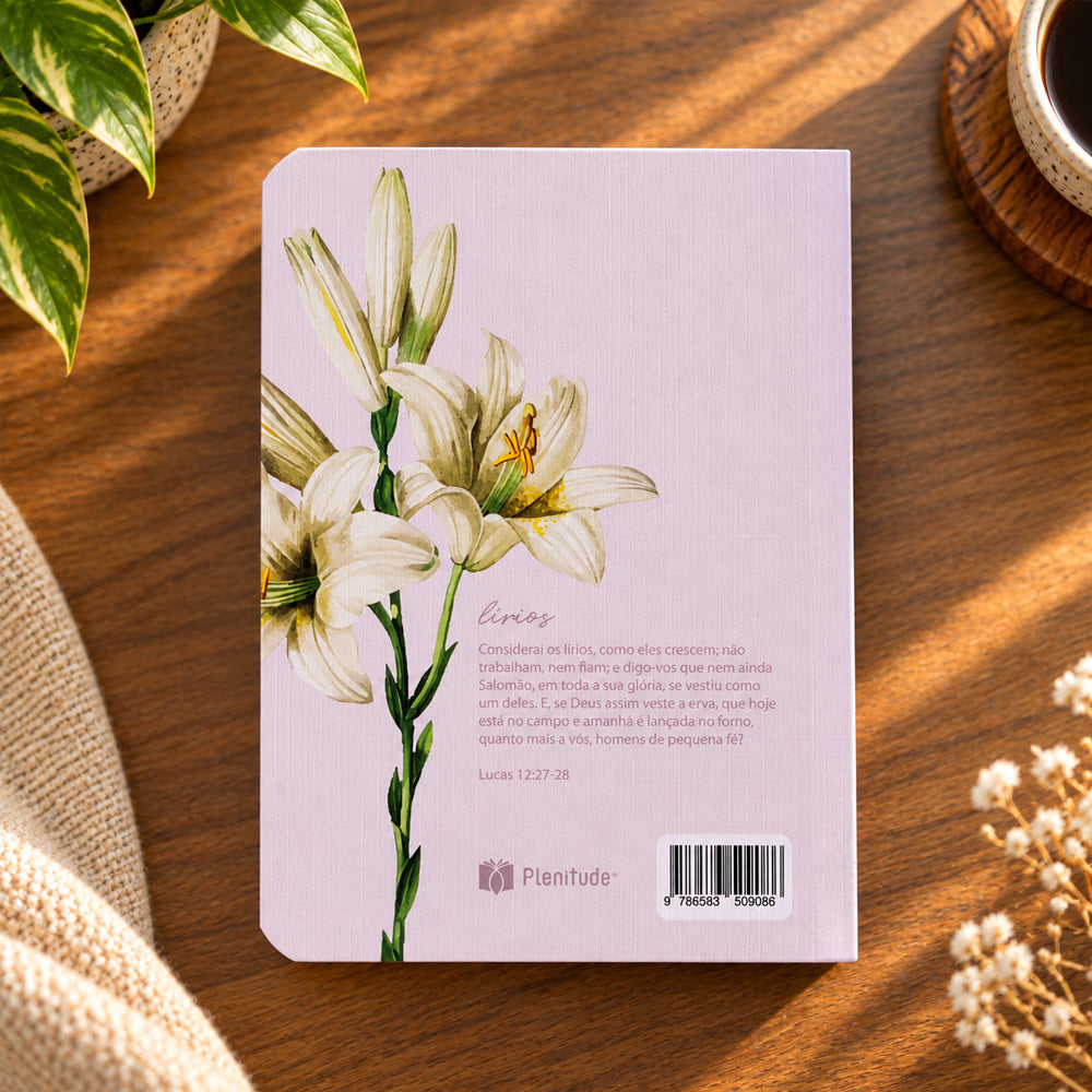 Bíblia Sagrada Pequena | ARC | Capa Brochura Lírios Lilás