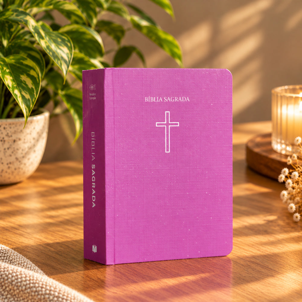 Bíblia Sagrada Pequena | ARC | Capa Brochura Salvos Pela Graça Rosa