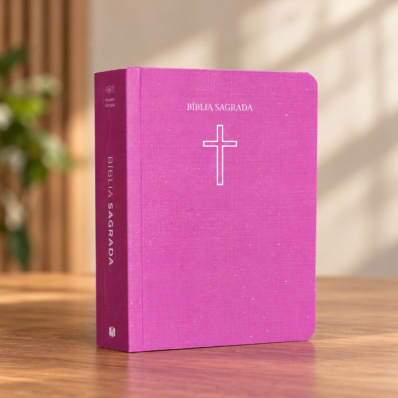 Bíblia Sagrada Pequena | ARC | Capa Brochura Salvos Pela Graça Rosa