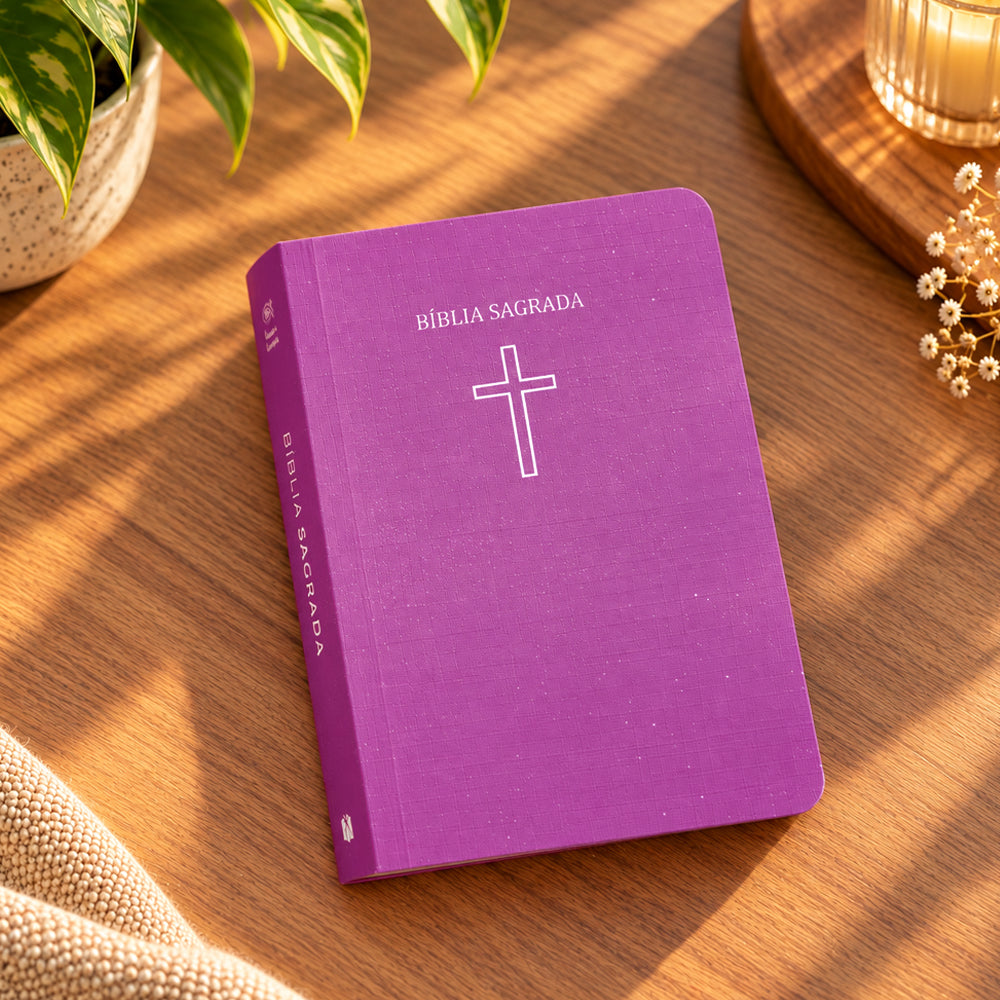 Bíblia Sagrada Pequena | ARC | Capa Brochura Salvos Pela Graça Rosa