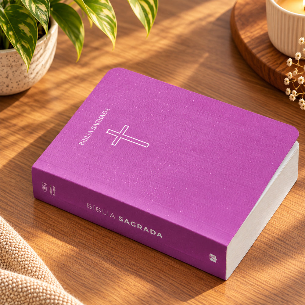 Bíblia Sagrada Pequena | ARC | Capa Brochura Salvos Pela Graça Rosa