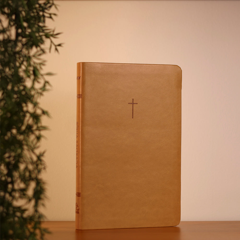 Bíblia Slim Cruz | NVI | Capa Luxo Caramelo