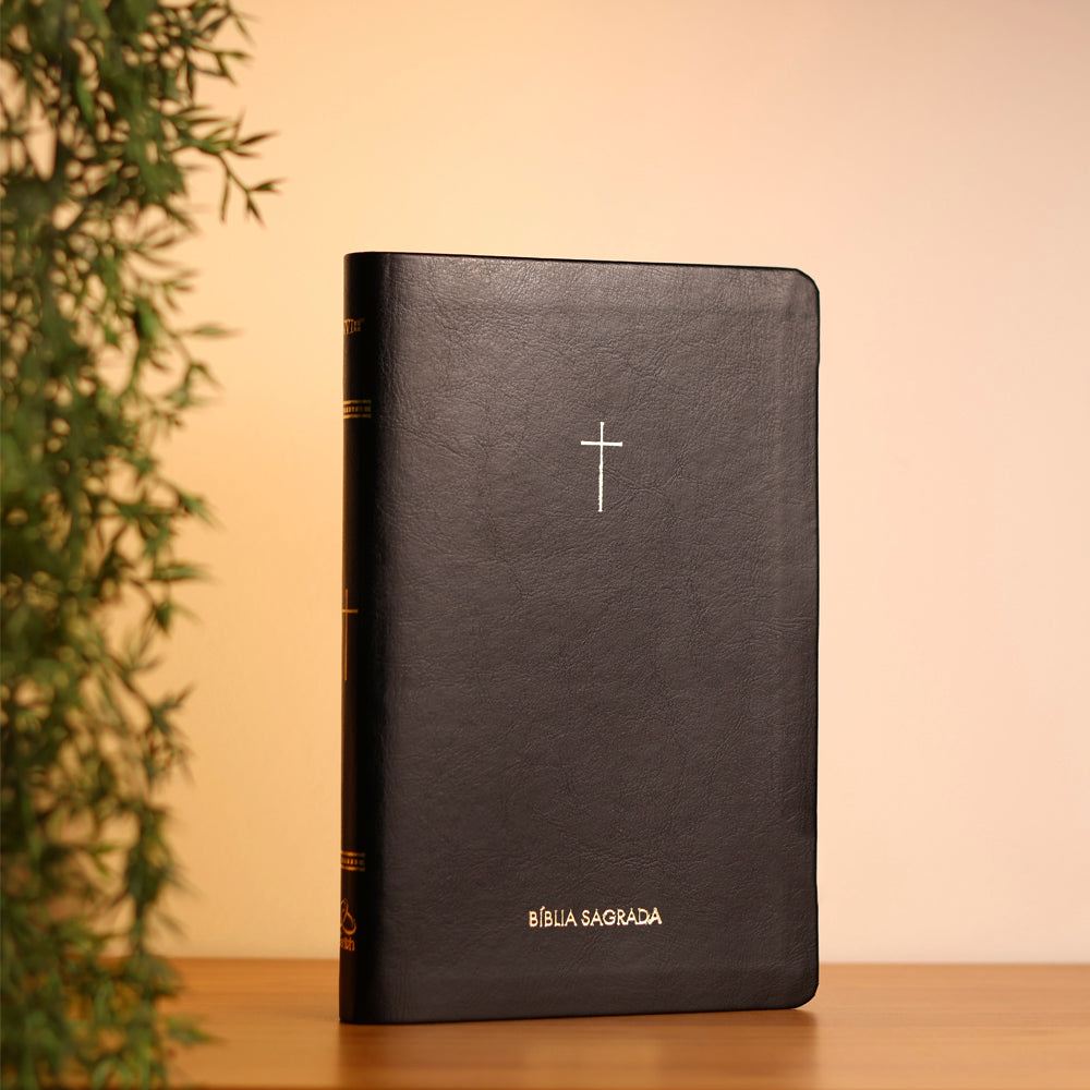 Bíblia Slim Cruz | NVI | Capa Luxo Preta