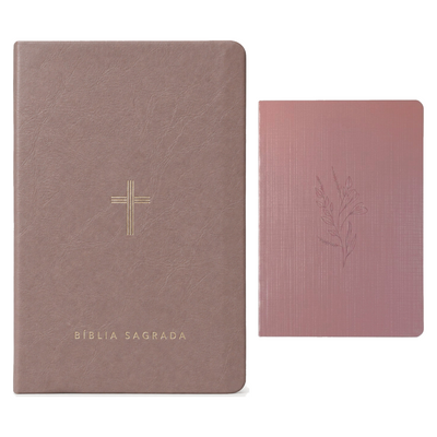 Kit Bíblia Slim NVT | Poder da Cruz | Capa Luxo Fendi + Grátis Bloco de Anotações Flor Minimalist