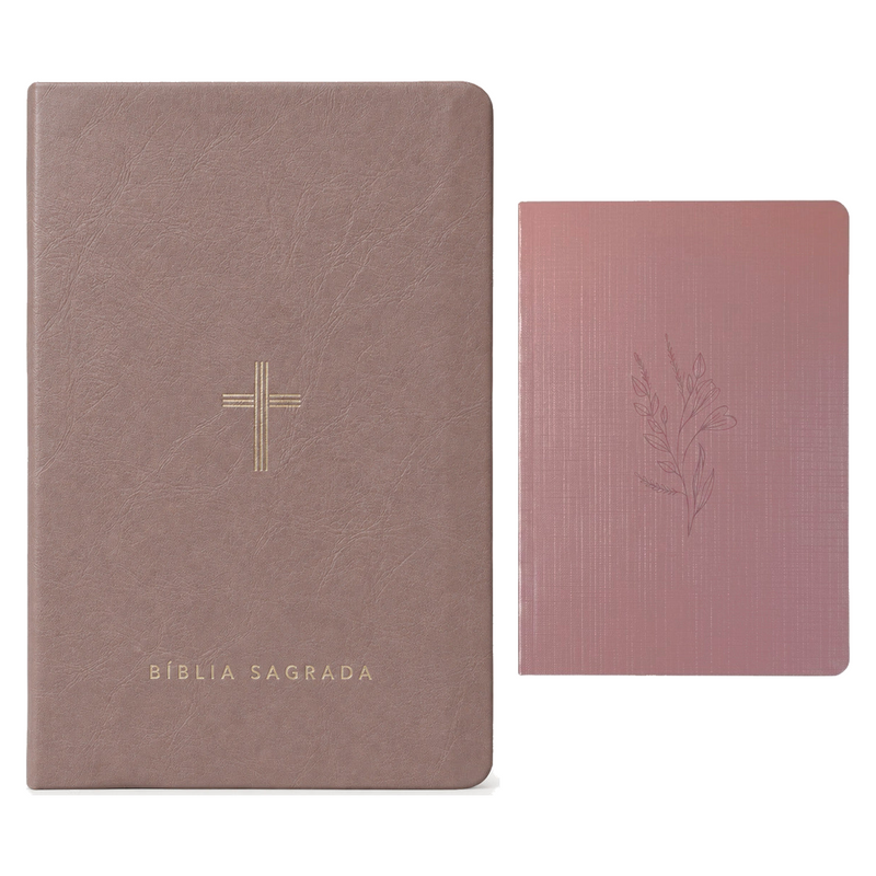 Bíblia Slim NVT | Poder da Cruz | Capa Luxo Fendi + Grátis Bloco de Anotações Flor Minimalist