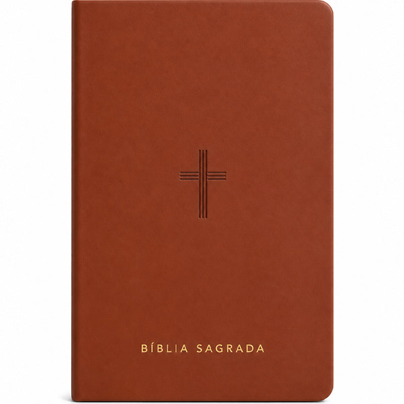 Bíblia Slim NVT | Poder da Cruz | Capa Luxo Marrom