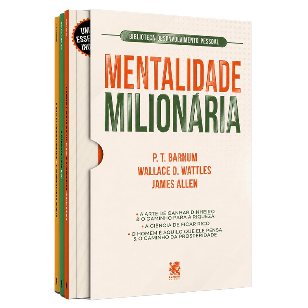 Box Mentalidade Milionária | Biblioteca Desenvolvimento Pessoal | P. T Barnium, Wallace D. W. e Jame