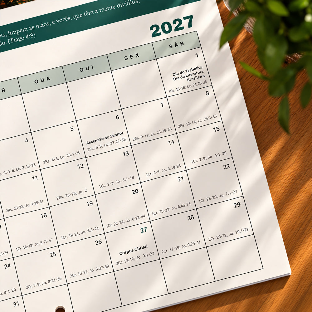 Calendário de Parede 2027 | Luz na Escuridão