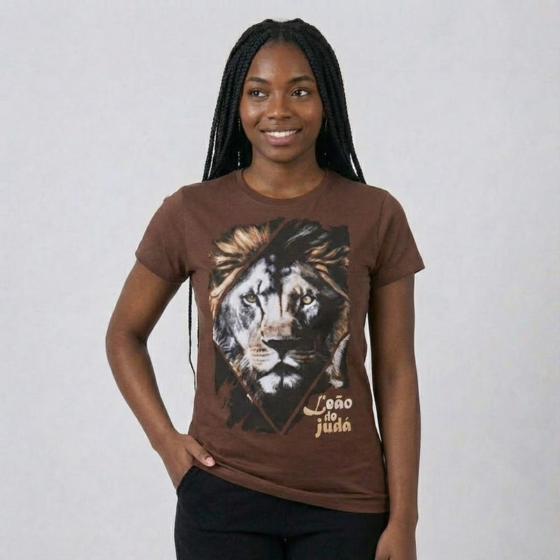 Camiseta Feminina Marrom | Leão de Judá | P