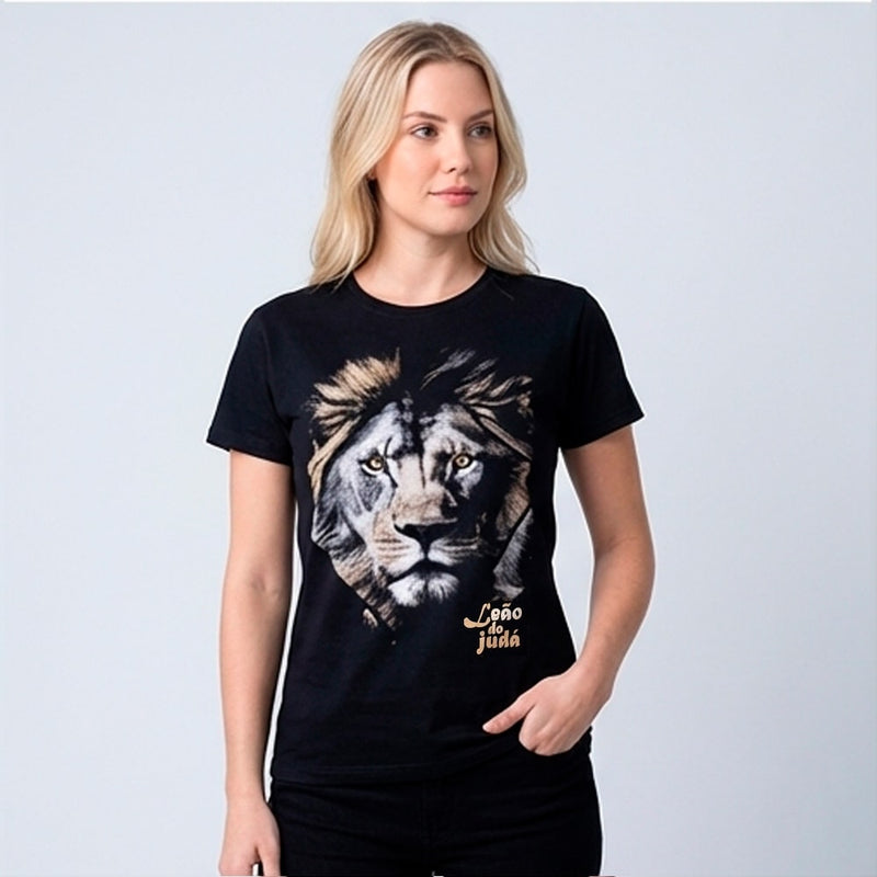 Camiseta Feminina Preta | Leão de Judá | M