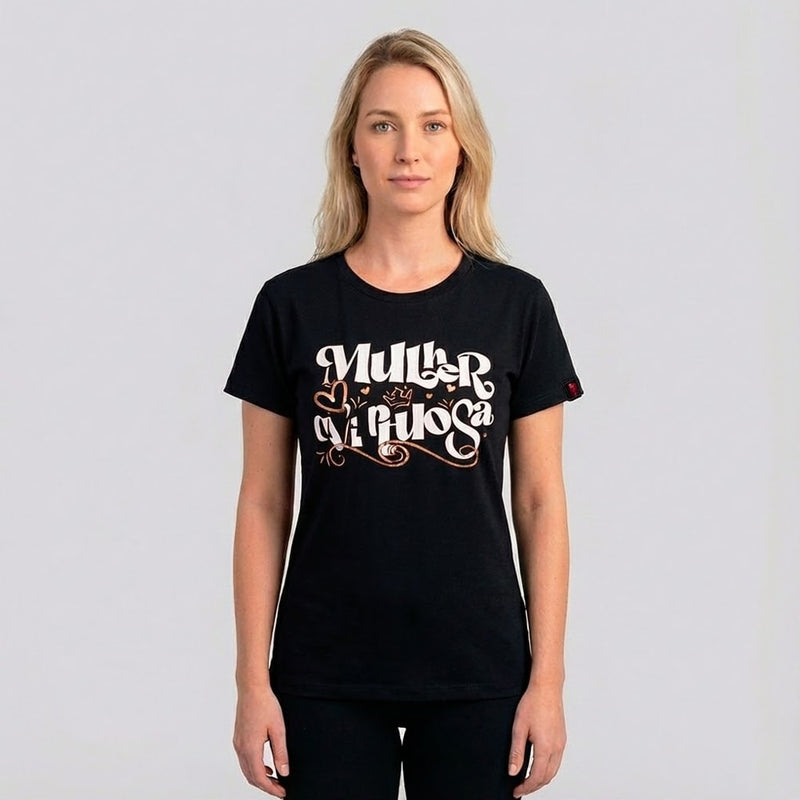 Camiseta Feminina Preta | Mulher Virtuosa | P