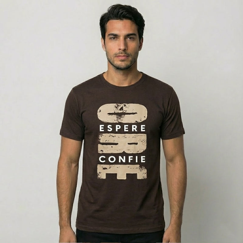 Camiseta Marrom | Ore, Espere, Confie | P