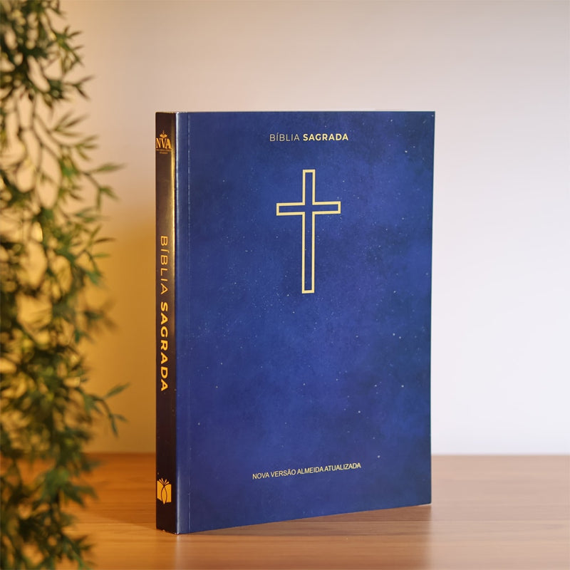 Kit 10 Bíblias Sagrada Salvos Pela Graça | NVA | Capa Brochura Azul · foto 2
