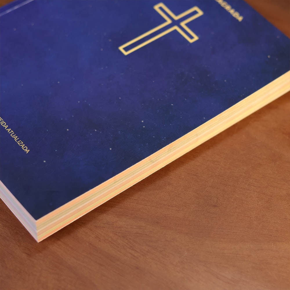 Kit 10 Bíblias Sagrada Salvos Pela Graça | NVA | Capa Brochura Azul · foto 5