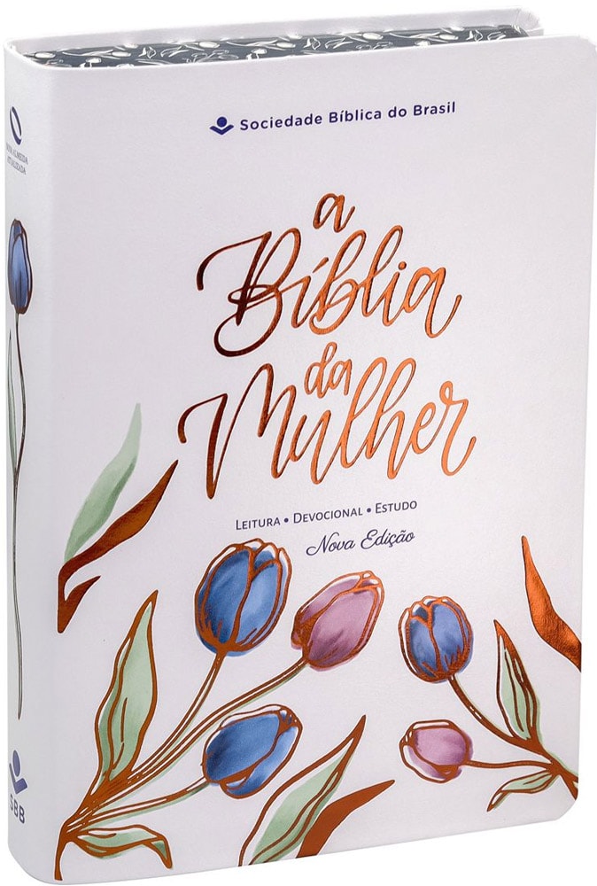 Capa de A Bíblia da Mulher | Letra Grande | NAA | Capa Luxo Branca — item do Kit A Bíblia da Mulher | Letra Grande | NAA | Capa Luxo Branca + Devocional Moldadas | 365 Dias com as Mulheres da Bíblia | Rute Salviano e Karina Bonello