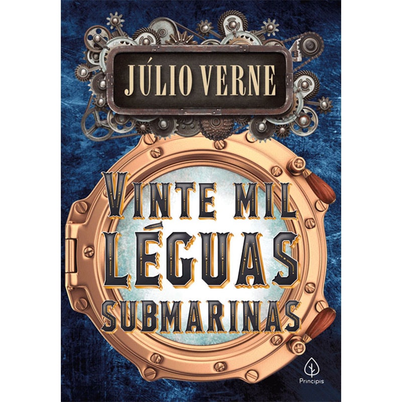 Capa de Vinte Mil Léguas Submarinas | Júlio Verne — item do Kit A Volta ao Mundo em 80 Dias + Vinte Mil Léguas Submarinas + Viagem ao Centro da Terra | Júlio Verne