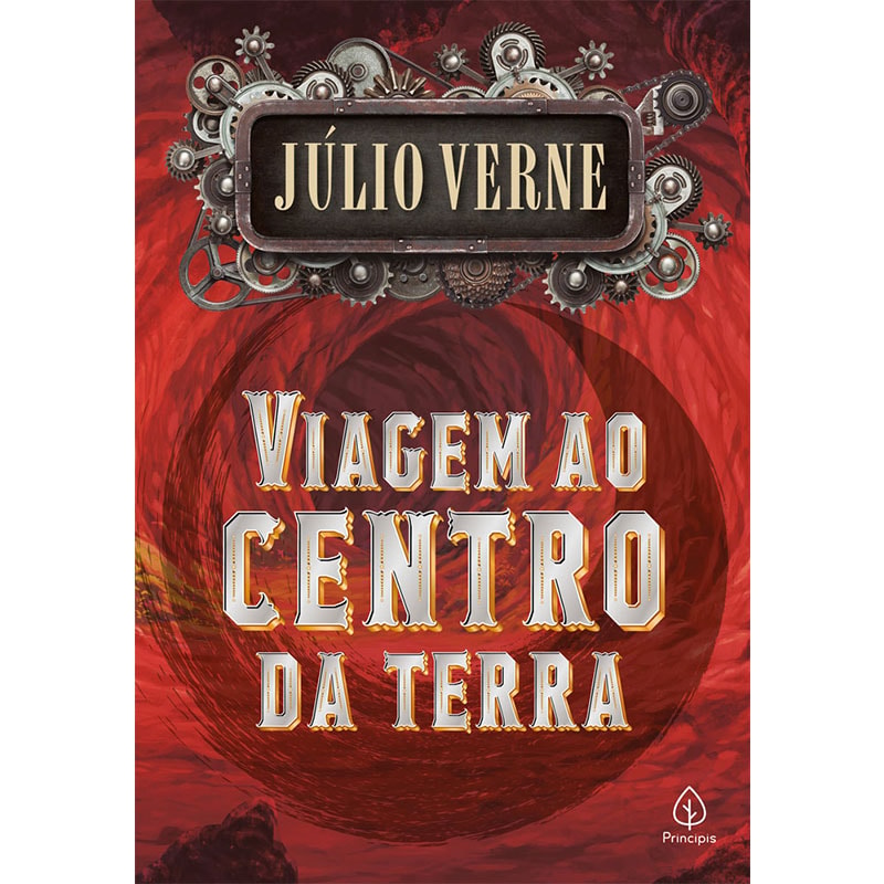 Capa de Viagem ao Centro da Terra | Júlio Verne — item do Kit A Volta ao Mundo em 80 Dias + Vinte Mil Léguas Submarinas + Viagem ao Centro da Terra | Júlio Verne