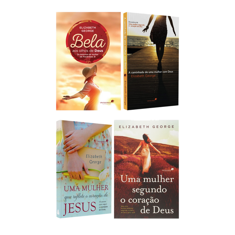 Kit Bela aos Olhos de Deus + A Caminhada de uma Mulher com Deus 3un + Uma Mulher que Reflete o Coração de Jesus + Uma Mulher Segundo o Coração de Deus | Elizabeth George