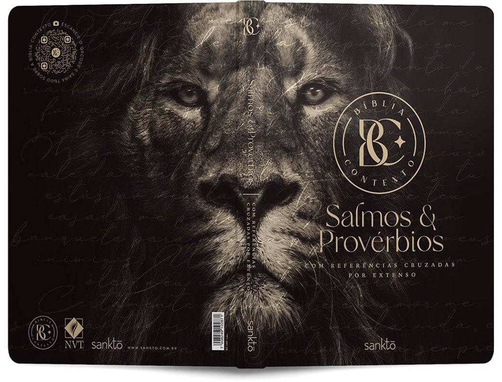 Capa de Bíblia Contexto | Salmos e Provérbios | NVT | Capa Dura | Leão — item do Kit Bíblia Contexto Salmos e Provérbios + Bíblia Contexto Evangelho e Atos | NVT | Capa Dura | Leão · foto 4