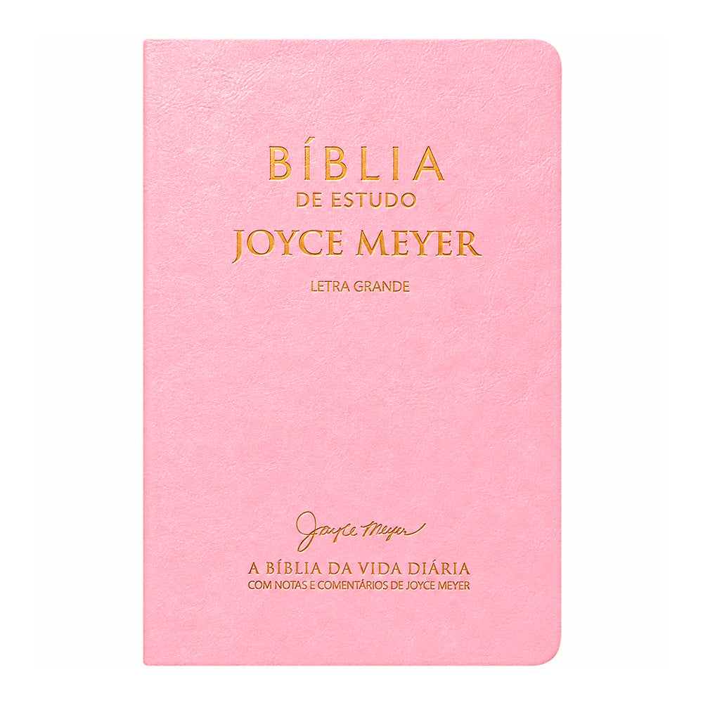 Capa de Bíblia De Estudo Joyce Meyer | NVI | Letra Grande | Capa Rosa — item do Kit Bíblia De Estudo Joyce Meyer | NVI | Letra Grande | Capa Rosa + Devocional As Promessas de Deus | Carlito Paes