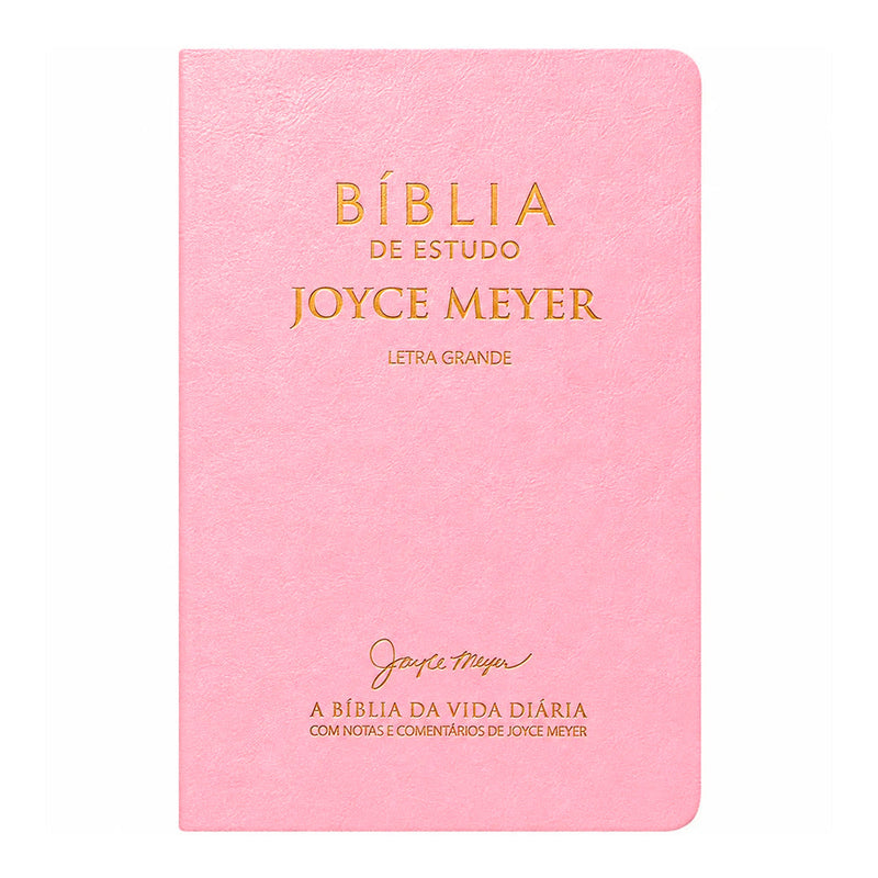 Capa de Bíblia De Estudo Joyce Meyer | NVI | Letra Grande | Capa Rosa — item do Kit Bíblia De Estudo Joyce Meyer | NVI | Letra Grande | Capa Rosa + Devocional Uma Vida Abençoada | Kelly Minter