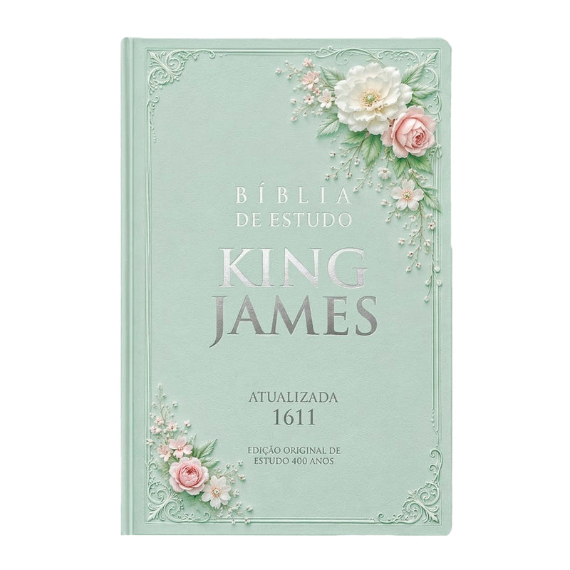 Capa de Bíblia de Estudo King James 1611 | KJA 400 Anos| Full Collor | Capa Dura Verde Floral — item do Kit Bíblia de Estudo King James 1611 | KJA 400 Anos | Full Collor | Capa Dura Verde Floral + Mulheres Improváveis | Viviane Martinello