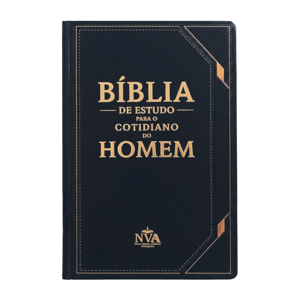 Capa de Bíblia de Estudo Para o Cotidiano do Homem | NVA | Full Collor | Capa Dura Preta — item do Kit Bíblia de Estudo Para o Cotidiano do Homem | NVA | Full Collor | Capa Dura Preta + Devocional As Promessas de Deus | Carlito Paes