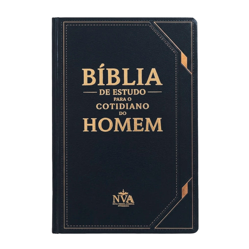 Capa de Bíblia de Estudo Para o Cotidiano do Homem | NVA | Full Collor | Capa Dura Preta — item do Kit Bíblia de Estudo Para o Cotidiano do Homem | NVA | Full Collor | Capa Dura Preta + Devocional As Promessas de Deus | Carlito Paes