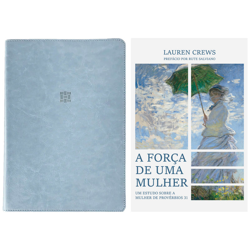 Kit Bíblia de Estudo Para Toda Mulher | NVT | Capa Azul + A Força de Uma Mulher | Lauren Crews