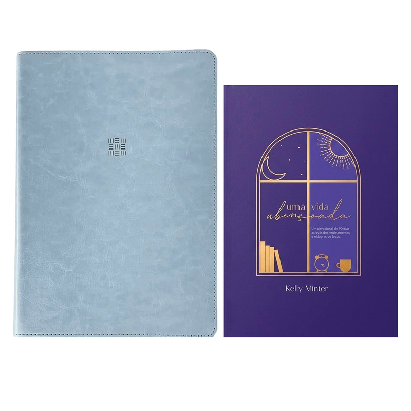 Kit Bíblia de Estudo Para Toda Mulher | NVT | Capa Azul + Devocional Uma Vida Abençoada | Kelly Minter