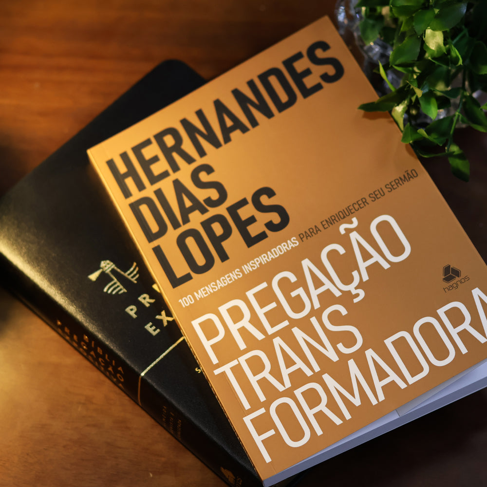 Kit Bíblia Pregação Expositiva | ARA | Letra Normal | PU Luxo Preta + Pregação Transformadora | Hernandes Dias Lopes · foto 3