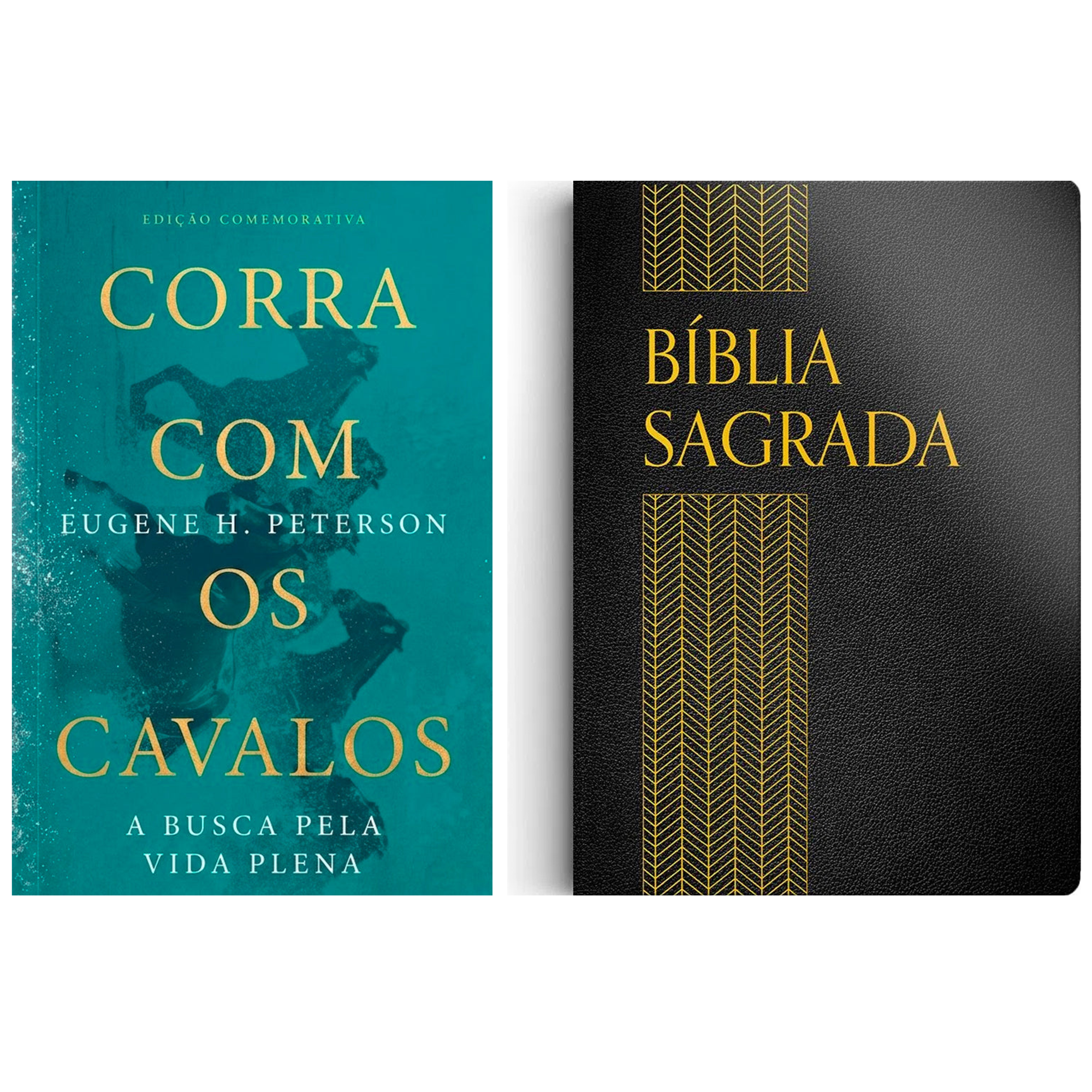 Kit Bíblia Sagrada | ACF | Letra Normal | Capa Luxo Preta + Corra Com Os Cavalos | Eugene H. Peterson | Edição Comemorativa