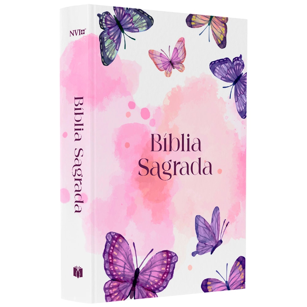 Capa de Bíblia Sagrada Borboleta Aquarela | NVI | Capa Brochura — item do Kit Bíblia Sagrada Borboleta Aquarela | NVI | Capa Brochura 10un