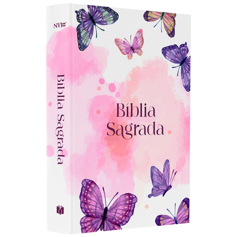 Capa de Bíblia Sagrada Borboleta Aquarela | NVI | Capa Brochura — item do Kit Bíblia Sagrada Borboleta Aquarela | NVI | Capa Brochura 10un