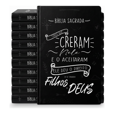 Kit Bíblia Sagrada Creram Nele | NVI | Letra Normal | Capa Dura Preta