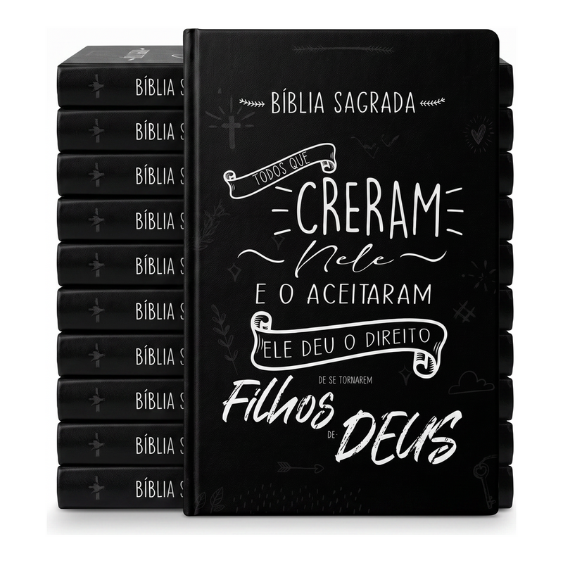 Kit Bíblia Sagrada Creram Nele | NVI | Letra Normal | Capa Dura Preta