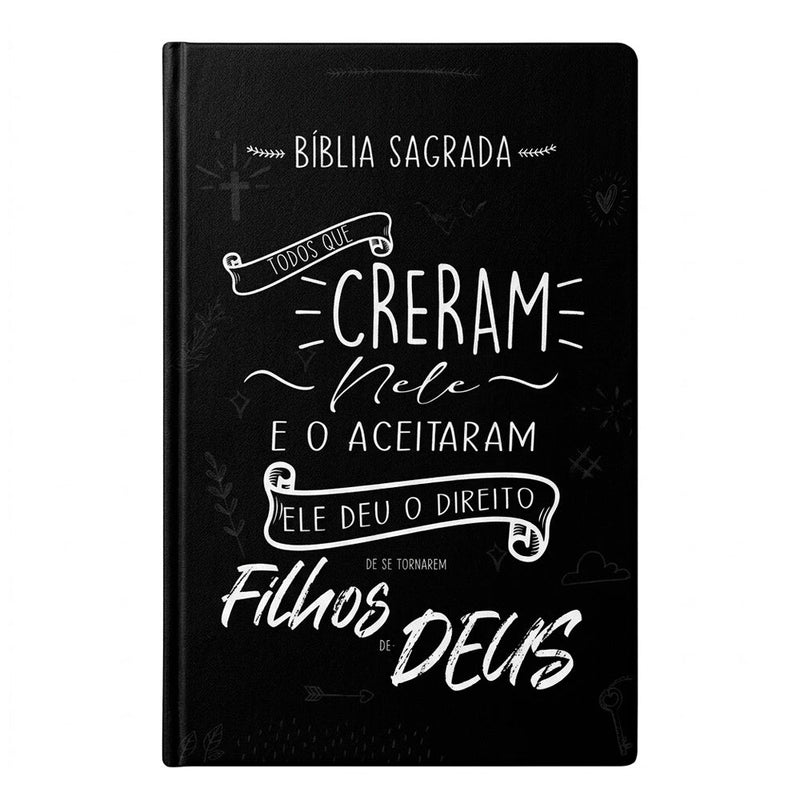 Capa de Bíblia Sagrada Creram Nele | NVI | Letra Normal | Capa Dura Preta — item do Kit Bíblia Sagrada Creram Nele | NVI | Letra Normal | Capa Dura Preta