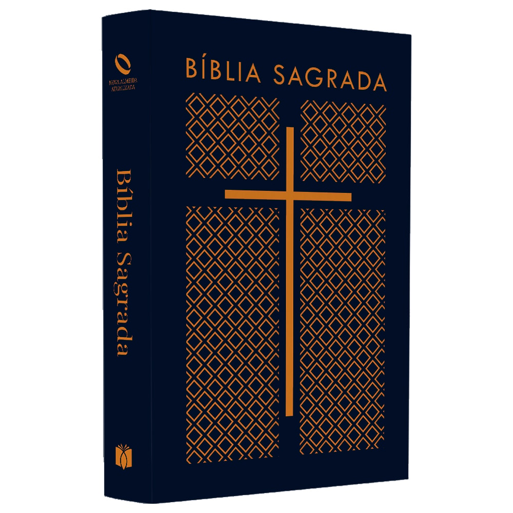 Capa de Bíblia Sagrada Cruz Azul Tracejado | NAA | Letra Normal | Capa Ilustrada — item do Kit Bíblia Sagrada Cruz Azul Tracejado | NAA | Letra Normal | Capa Ilustrada 10un