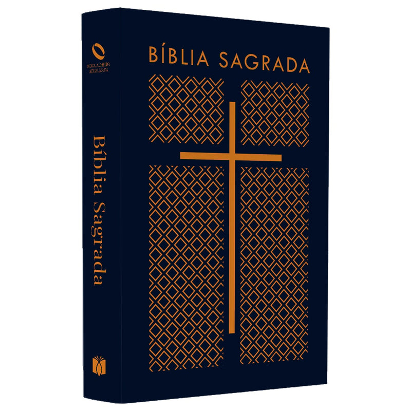 Capa de Bíblia Sagrada Cruz Azul Tracejado | NAA | Letra Normal | Capa Ilustrada — item do Kit Bíblia Sagrada Cruz Azul Tracejado | NAA | Letra Normal | Capa Ilustrada 10un