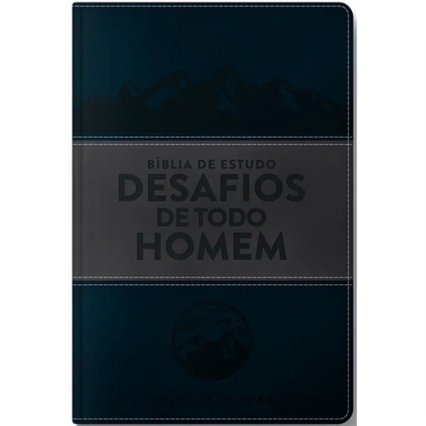 Capa de Bíblia Sagrada de Estudo Desafios de Todo Homem | NVT | Azul — item do Kit Bíblia Sagrada de Estudo Desafios de Todo Homem | NVT | Azul + Caderno Moleskine | Com Pauta | Capa Leão Colorido · foto 2
