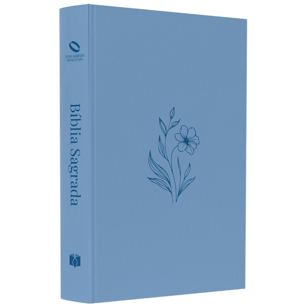 Capa de Bíblia Sagrada Flor Minimalista Azul | NAA | Letra Normal | Capa Ilustrada — item do Kit Bíblia Sagrada Flor Minimalista Azul | NAA | Letra Normal | Capa Ilustrada 10un