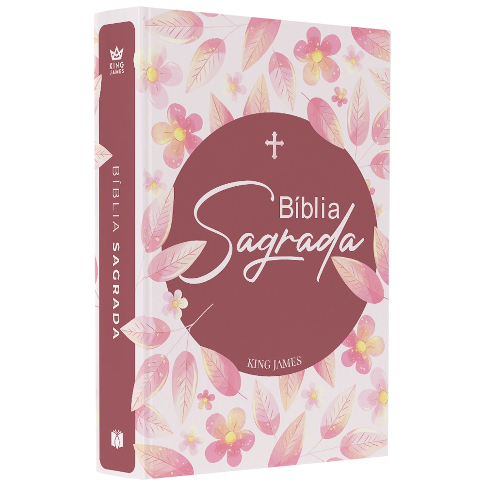 Capa de Bíblia Sagrada Flores | King James | Letra Normal | Capa Brochura — item do Kit Bíblia Sagrada Flores | King James | Letra Normal | Capa Brochura 10un