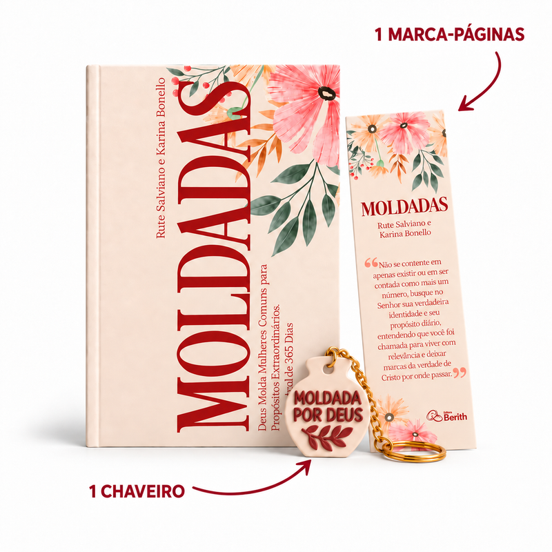 Capa de Devocional Moldadas | 365 Dias com as Mulheres da Bíblia | Rute Salviano e Karina Bonello — item do Kit Bíblia Sagrada Floresça | NVI | Letra Grande | Capa Dura + Devocional Moldadas | 365 Dias com as Mulheres da Bíblia | Rute Salviano e Karina Bonello